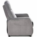 Recliner chair Helipe, grey velvet, H103-76x64x84-135cm, seat H48cm