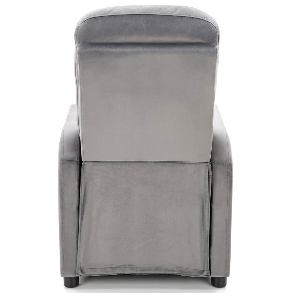 Recliner chair Helipe, grey velvet, H103-76x64x84-135cm, seat H48cm