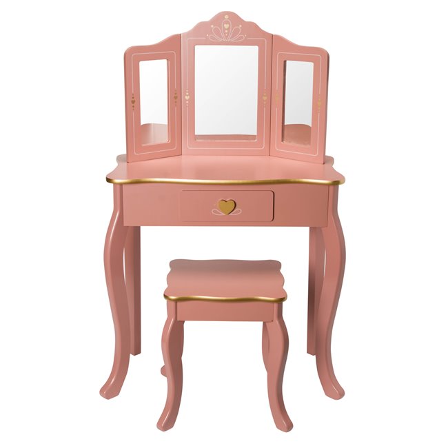 Kids cosmetics table with stool Sissi, 60x30x99cm