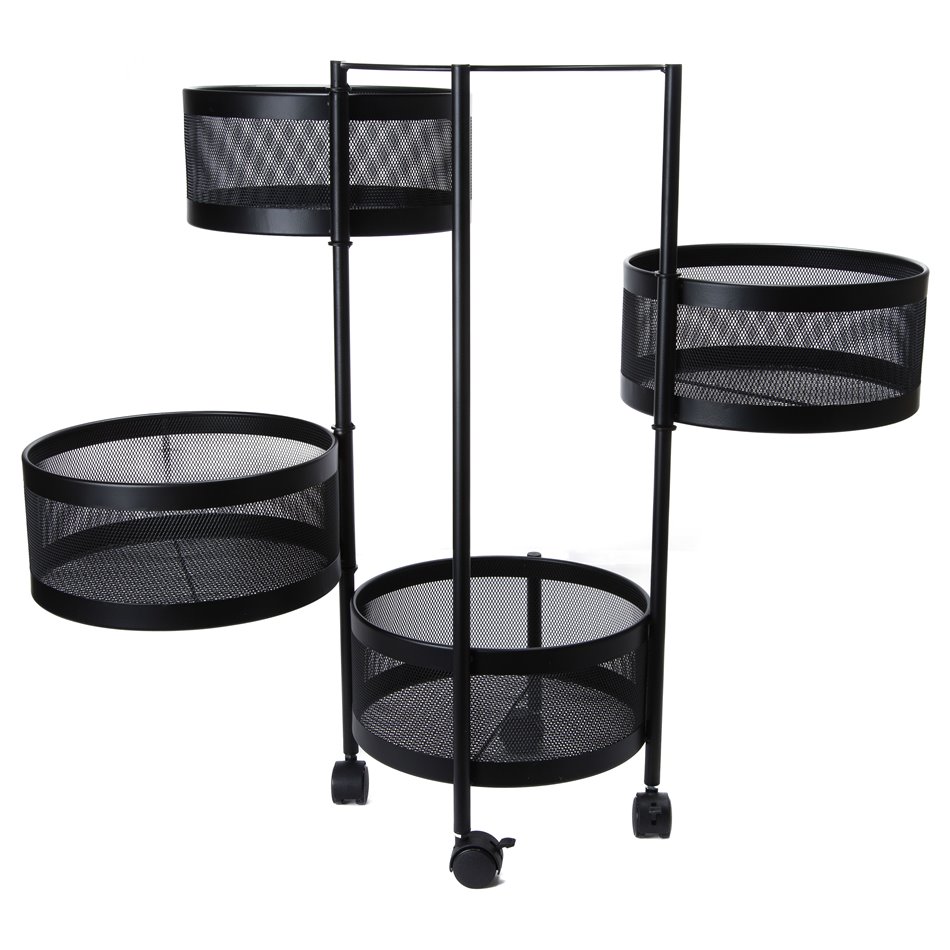 Metal shelf, with rotative baskets, H76cm, D33cm