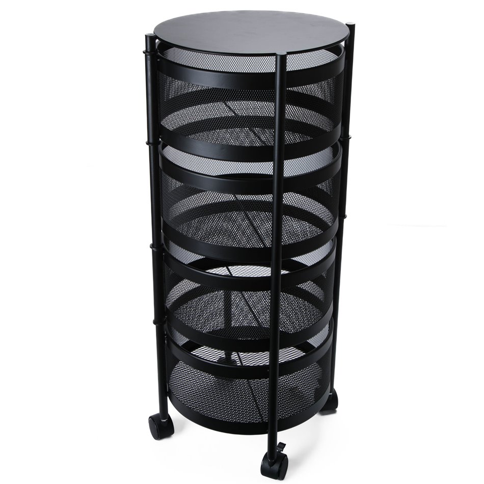 Metal shelf, with rotative baskets, H76cm, D33cm