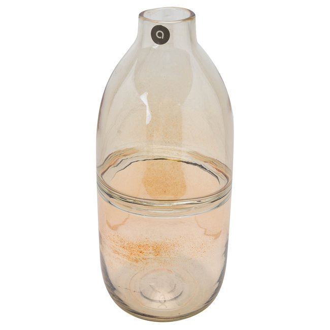 Ваза Bouteille Line, желтая, стекло, H30cm, D13.7cm