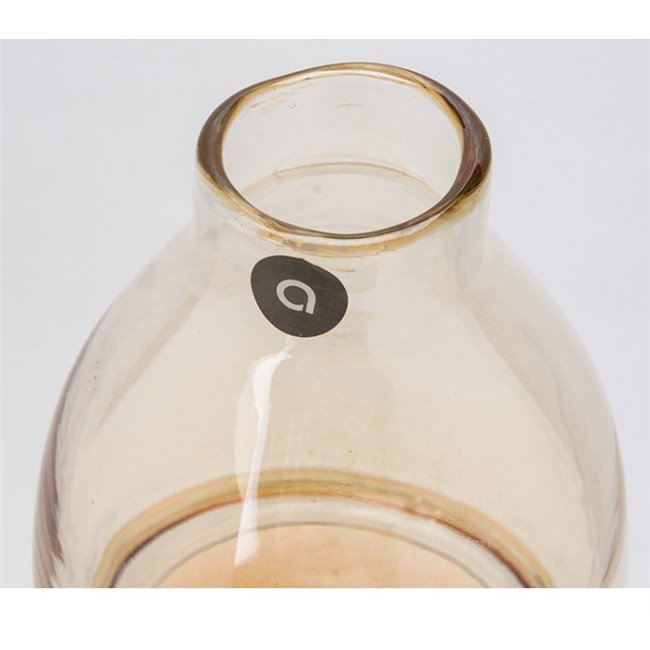 Ваза Bouteille Line, желтая, стекло, H30cm, D13.7cm