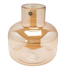 Vase Plat Line, yellow, glass, D23.5x24cm