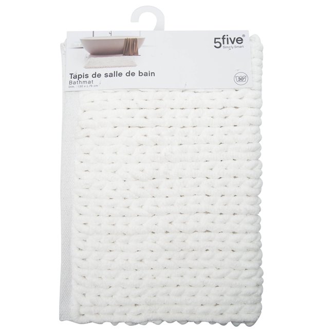 Bath mat, white colour, 75x50x2cm