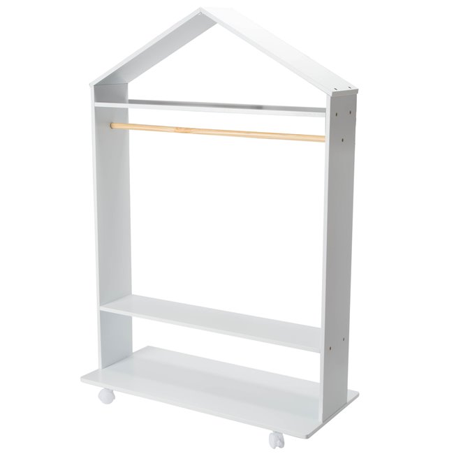 Shelf on wheels, white, H120x80.5x36cm