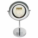 Mirror on stand with LED, D19cm