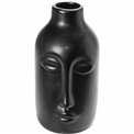 Vase Face I, ceramic, black, H20cm, 11x10cm