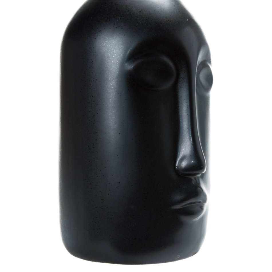 Vase Face I, ceramic, black, H20cm, 11x10cm
