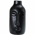 Vase Face I, ceramic, black, H20cm, 11x10cm
