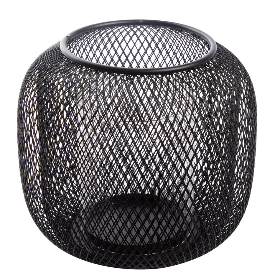 Candle holder Seoul, black, metal,  H18cm D16.5cm