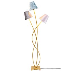Floor lamp Flexible velvet brass, H130x47x18cm, E14 3x40W(MAX)