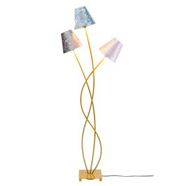 Floor lamp Flexible velvet brass, H130x47x18cm, E14 3x40W(MAX)