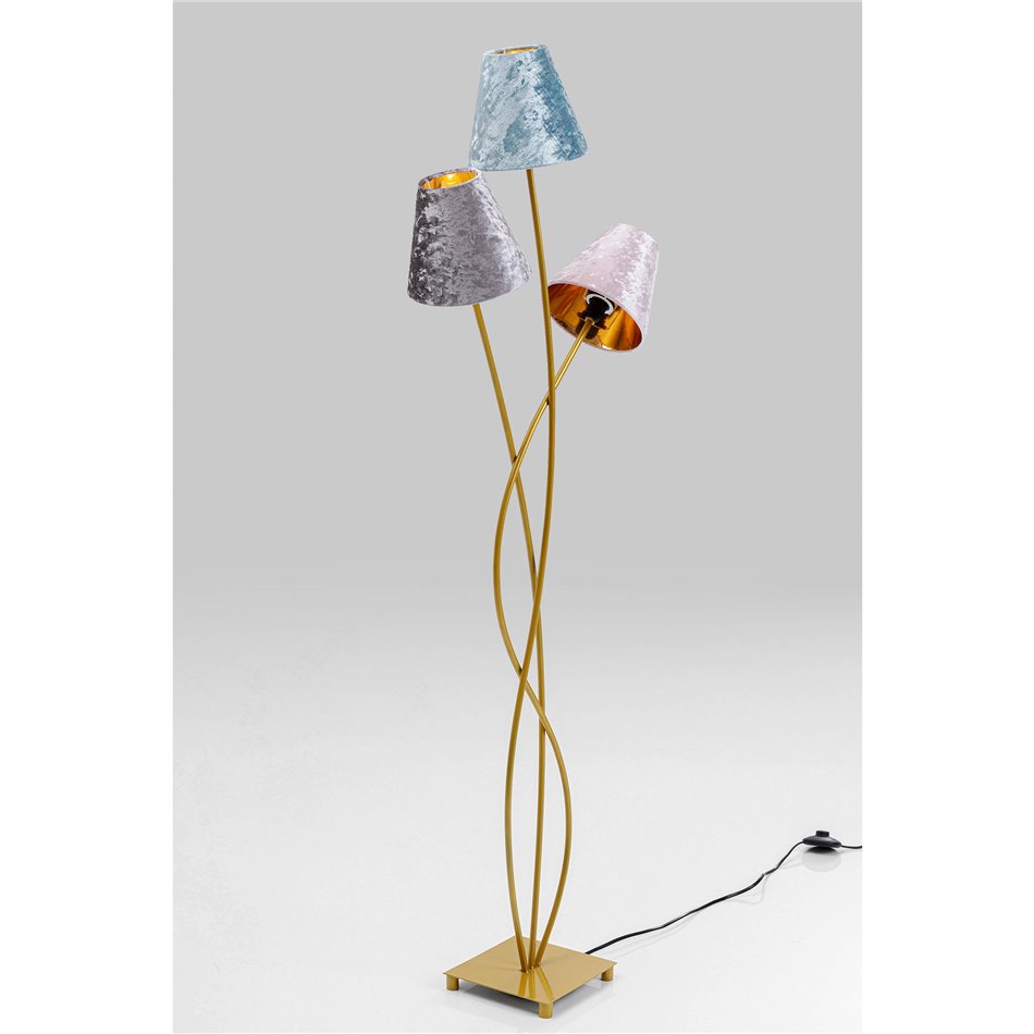 Floor lamp Flexible velvet brass, H130x47x18cm, E14 3x40W(MAX)