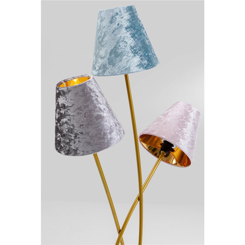 Floor lamp Flexible velvet brass, H130x47x18cm, E14 3x40W(MAX)