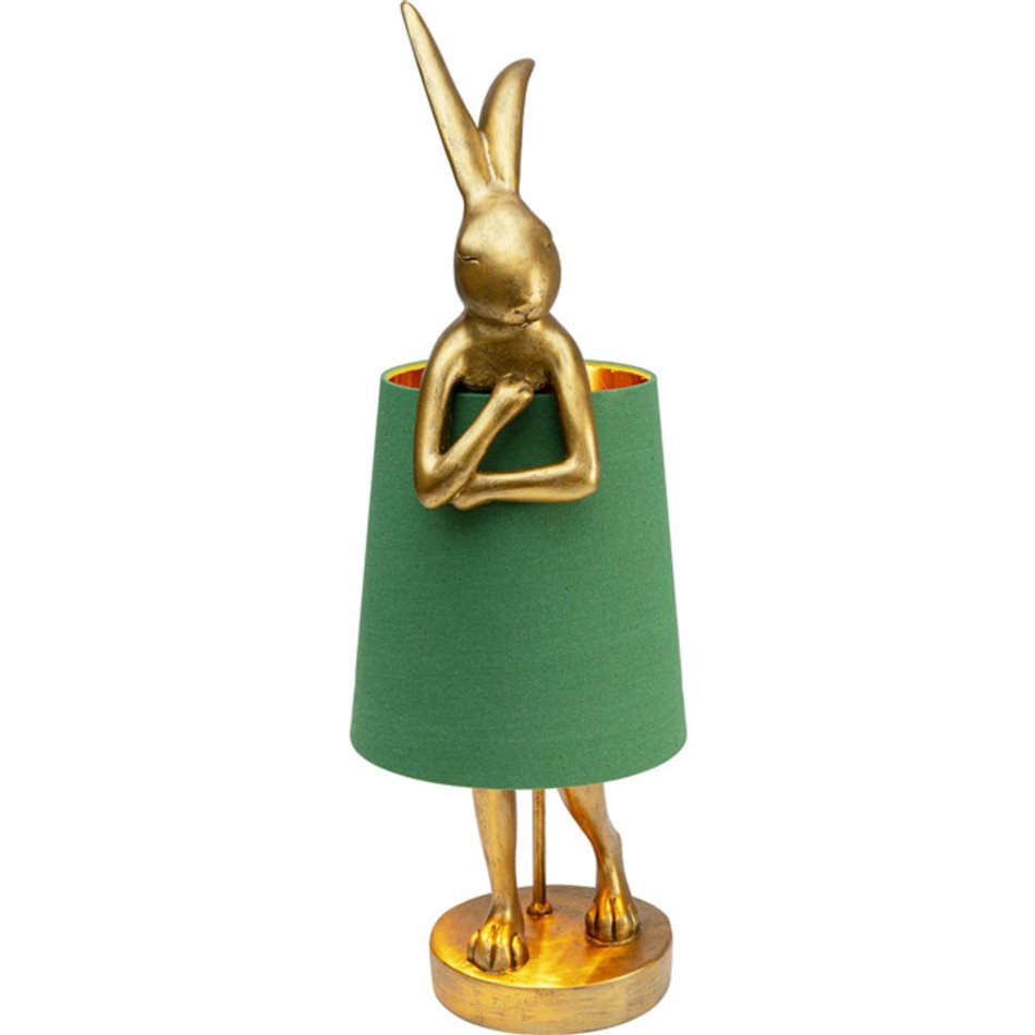 Table lamp Rabbit, golden/green, E14 5W(MAX), H68x23x26cm