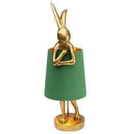 Table lamp Rabbit, golden/green, E14 5W(MAX), H68x23x26cm