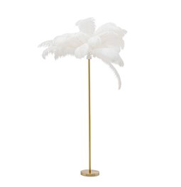 Floor lamp Feather Palm, white, H165cm D90cm, E27 35W(MAX)