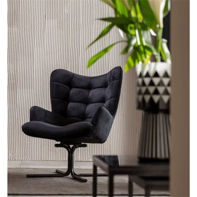 Dinner chair Oscar, swivel black, 95x82x73cm, seat height 45cm