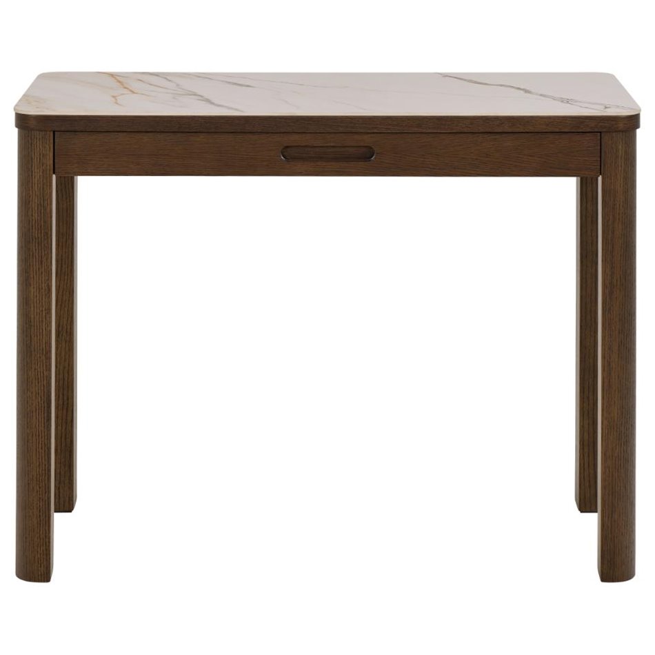 Console Authamp, brown/beige marble look, H75x100x40cm 