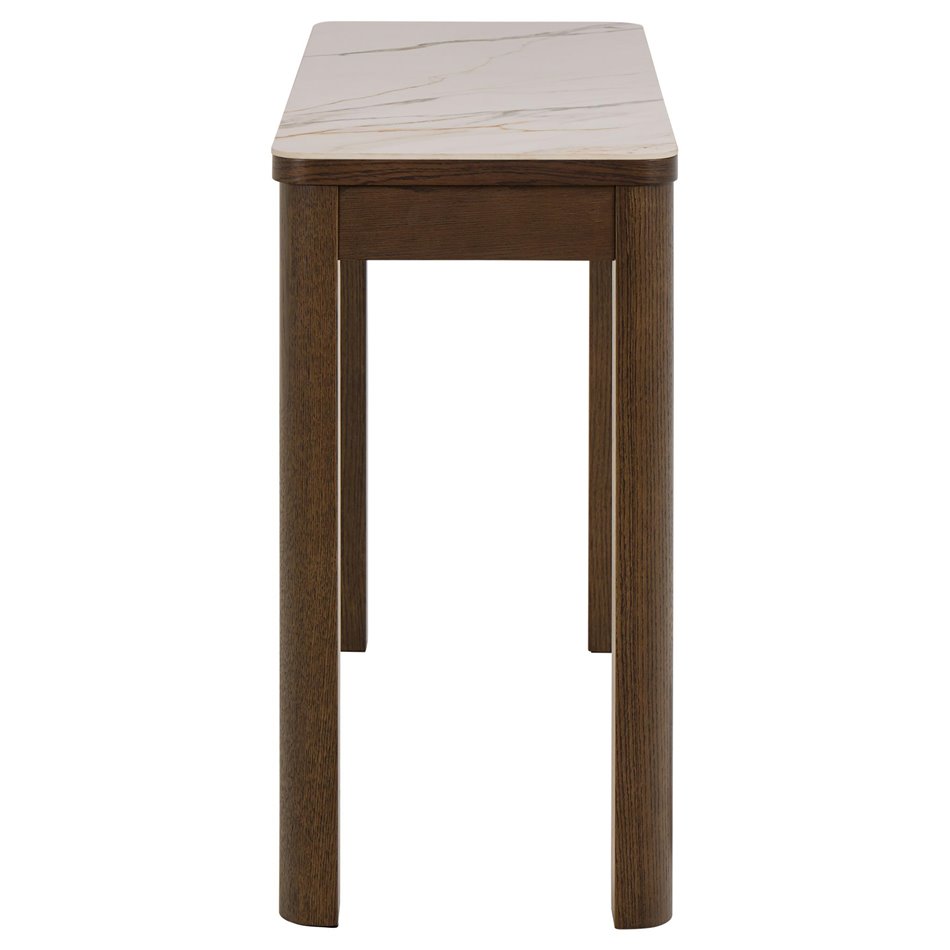 Console Authamp, brown/beige marble look, H75x100x40cm 