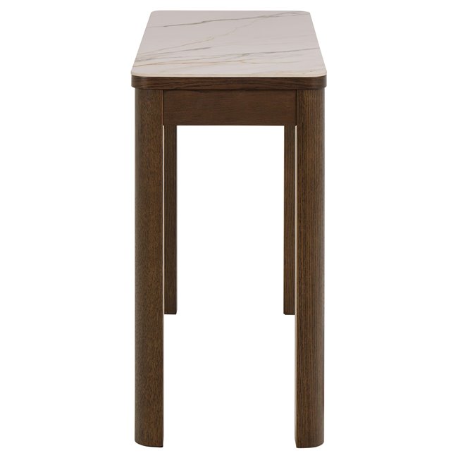 Console Authamp, brown/beige marble look, H75x100x40cm 