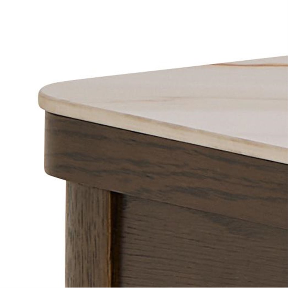 Console Authamp, brown/beige marble look, H75x100x40cm 