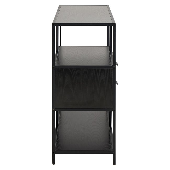 Bookcase Seaford, black, H78x114x35cm 
