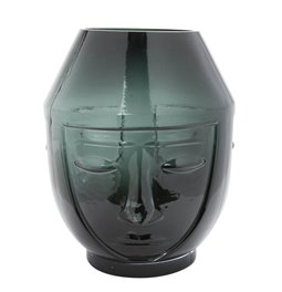 Vaza FACE, stiklas, juodos sp., D13x17cm