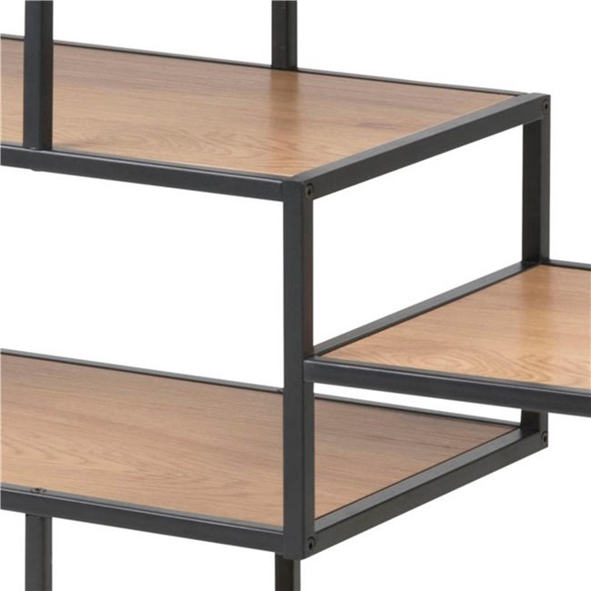 Bookcase Seaford IV, oak/black, H78x114x35cm