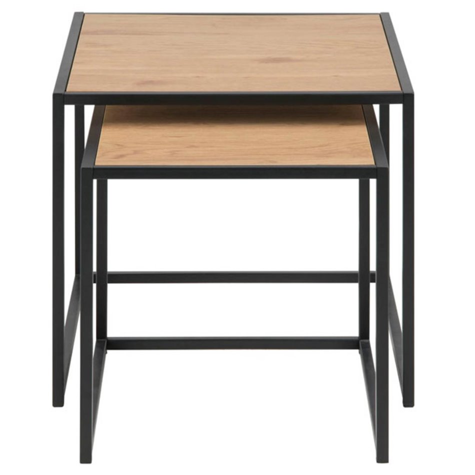 Nest table set Seaford, wild oak, H45x50x50cm, H40x40x40cm