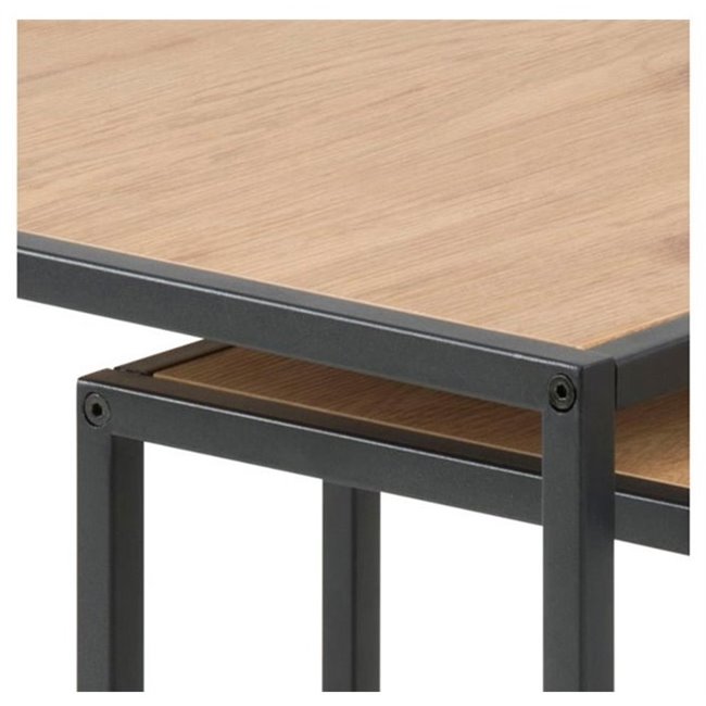 Nest table set Seaford, wild oak, H45x50x50cm, H40x40x40cm