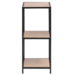 Bookcase Seaford, oak/black, H82.5x35x37cm