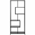 Bookcase Seaford V, black, H185x77x35cm