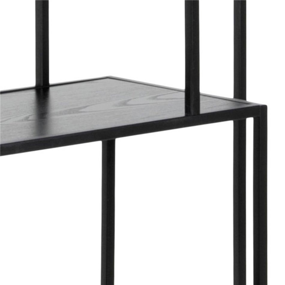 Bookcase Seaford V, black, H185x77x35cm