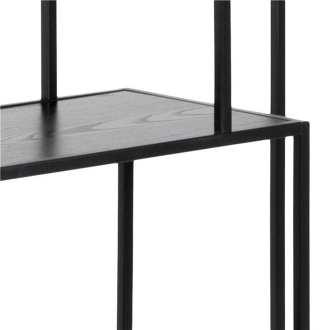 Bookcase Seaford V, black, H185x77x35cm