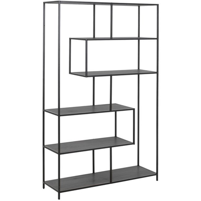 Bookcase Seaford, black, H185x114x35cm 