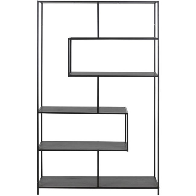 Bookcase Seaford, black, H185x114x35cm 