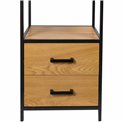 Bookcase Seaford, oak/black frame, H185x42x35cm