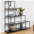 Bookcase Seaford II, ash/black frame, H150x135x35cm