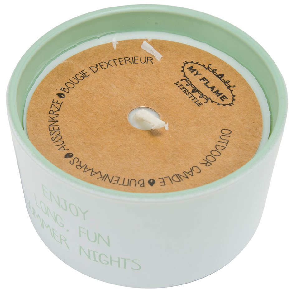Outdoor candle Enjoy long fun summer, H5xD9cm
