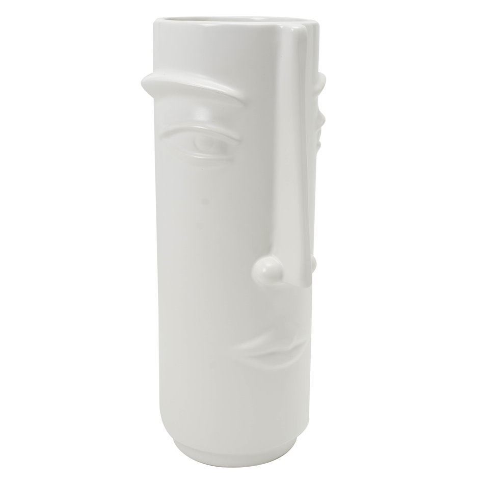 Vase Fine Earthenware I, white, 14x11x25cm