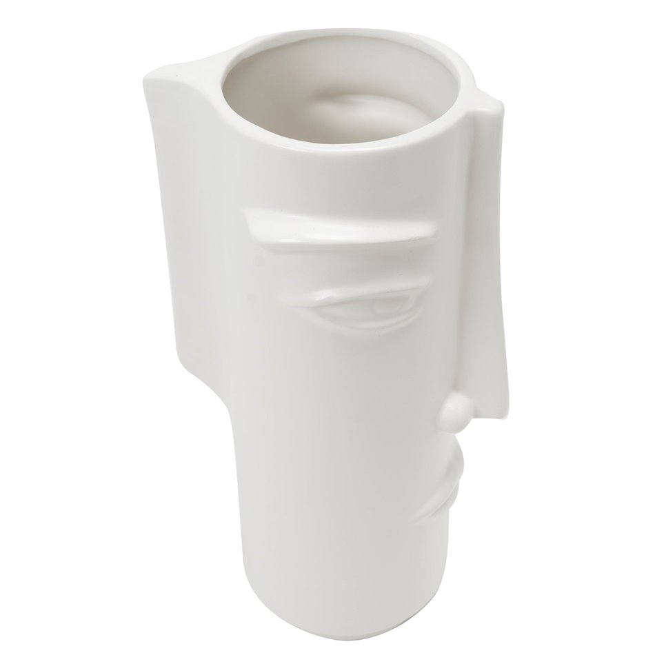 Vase Fine Earthenware I, white, 14x11x25cm