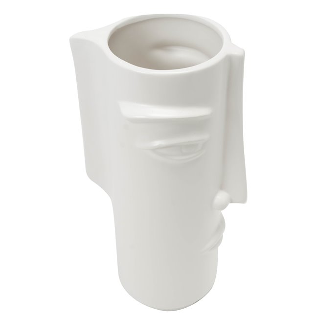 Vase Fine Earthenware I, white, 14x11x25cm