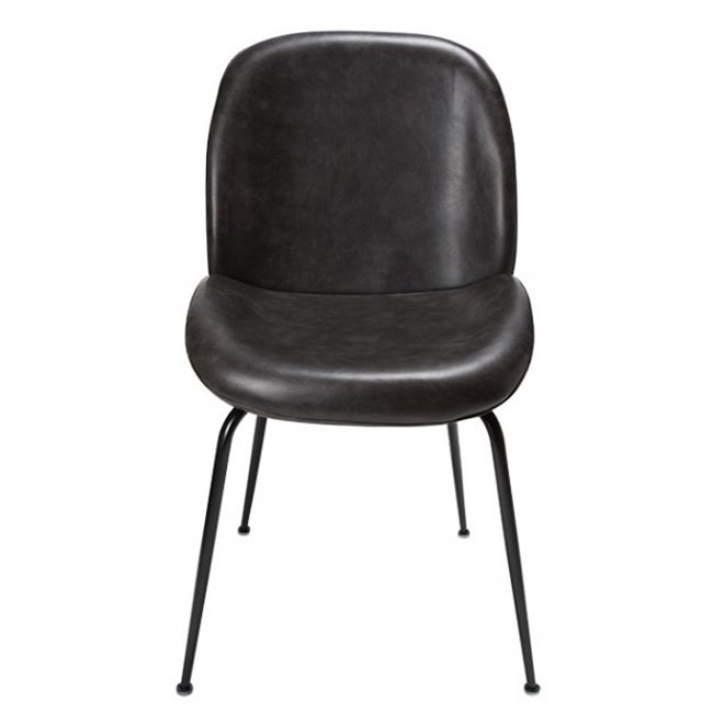 Dining chair Telmo, black PU, H88x58x46cm, seat height 51cm