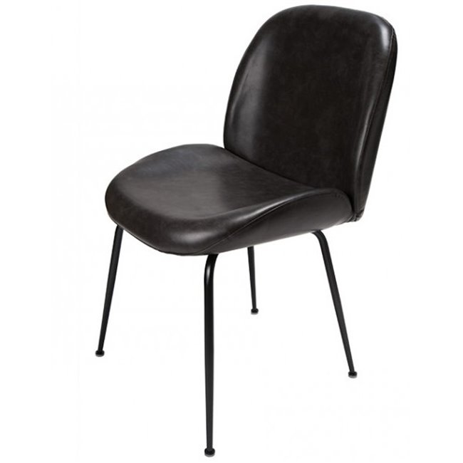 Dining chair Telmo, black PU, H88x58x46cm, seat height 51cm
