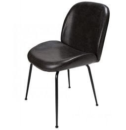 Dining chair Telmo, black PU, H88x58x46cm, seat height 51cm