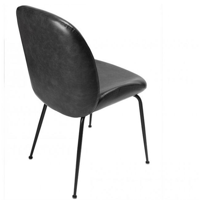Dining chair Telmo, black PU, H88x58x46cm, seat height 51cm