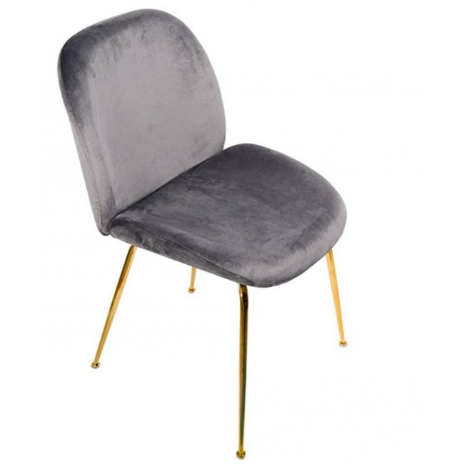 Обеденный стул Troja, серый, бархатный, H88x58x46см, высота сиденья 47см