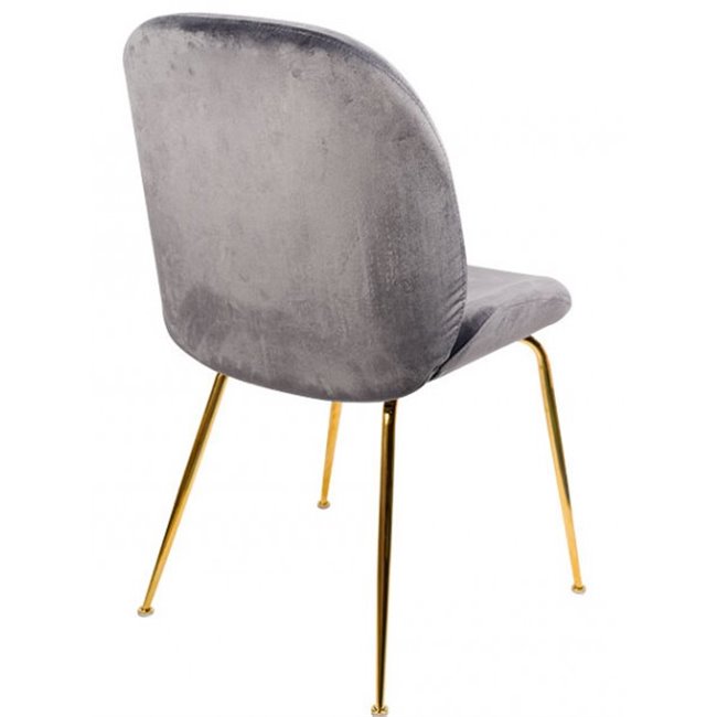 Обеденный стул Troja, серый, бархатный, H88x58x46см, высота сиденья 47см